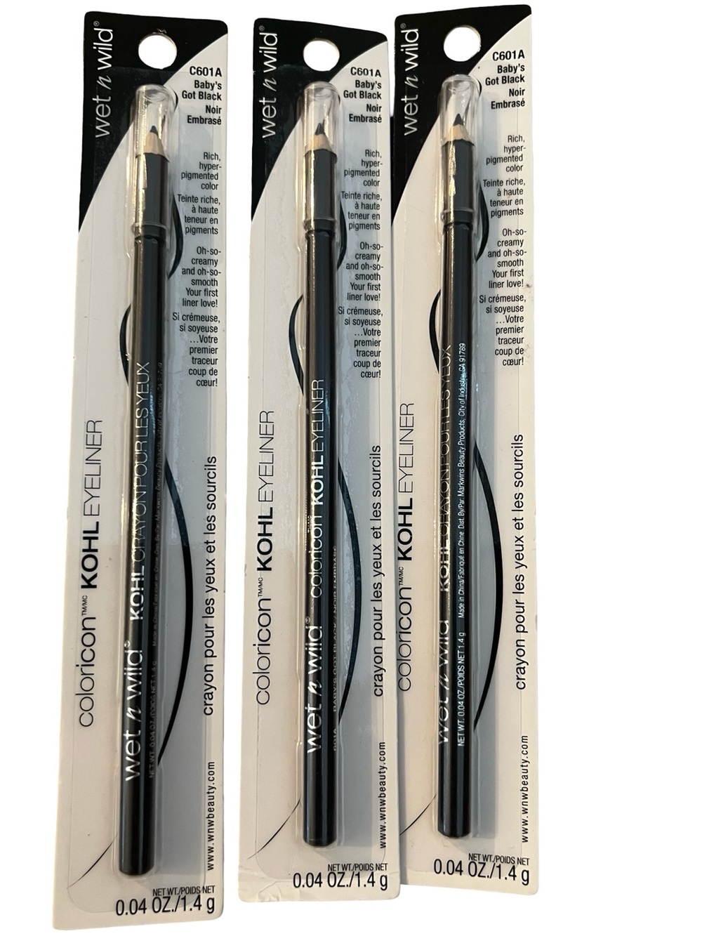 wet n wild Kohl Eyeliner Pencil - 3 Baby's Got Black (Black) FINAL PRICE DROP